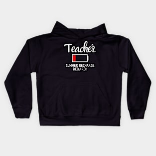 Teacher Summer Recharge Required Last day Of School Funny Kids Hoodie